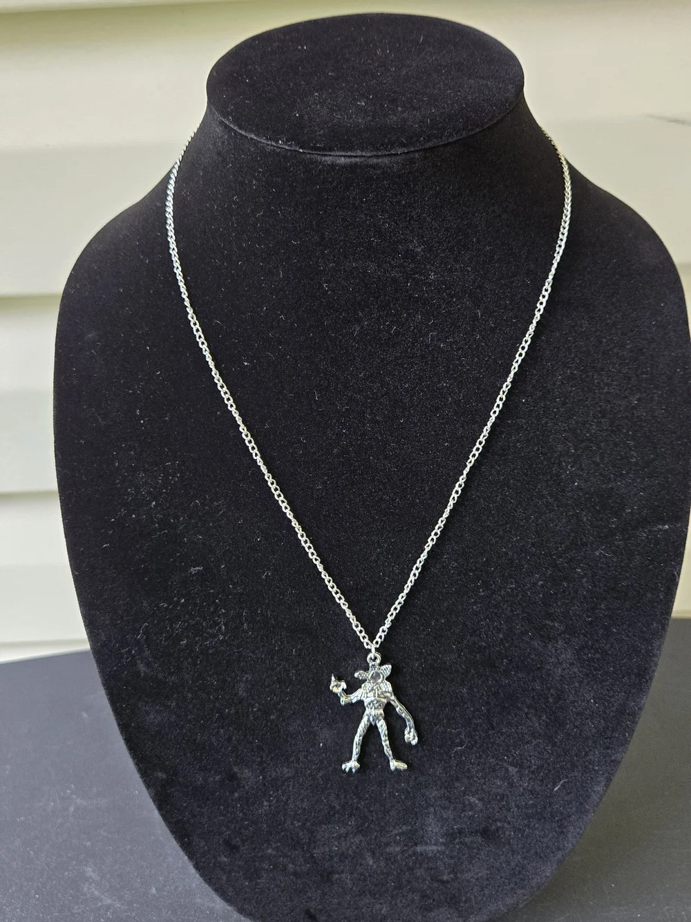 Silver Star-Headed Monster Pendant Necklace - Silver